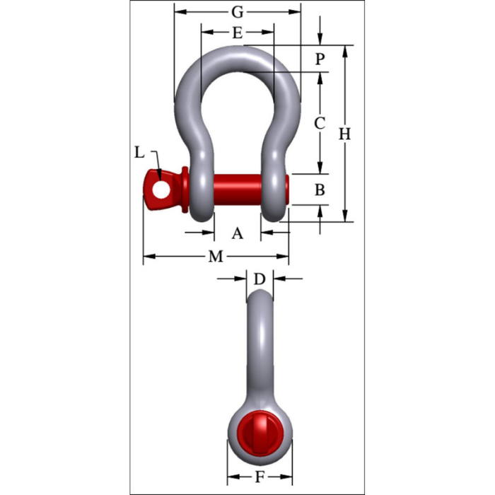 Crosby G209 Screw Pin Bow Shackle