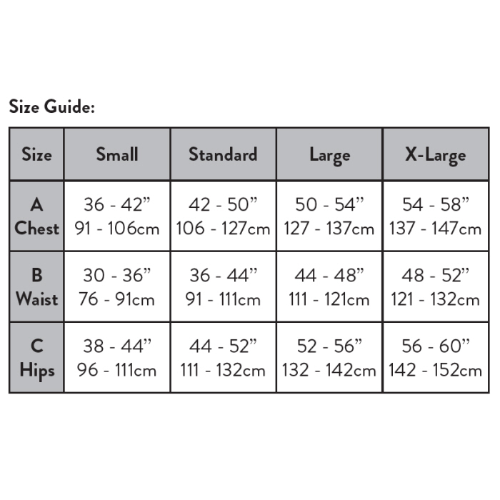 Ridgegear RGH1 Size Guide