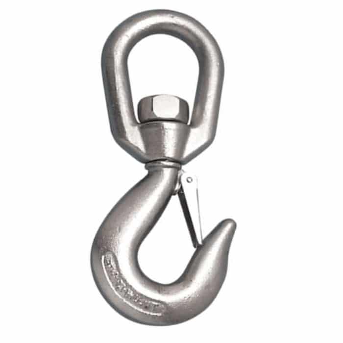 Vestil 15 x 6 1/2 x 2 Steel Swivel Hook with Shackle HOOK-S-10 - 10,000  lb. Capacity